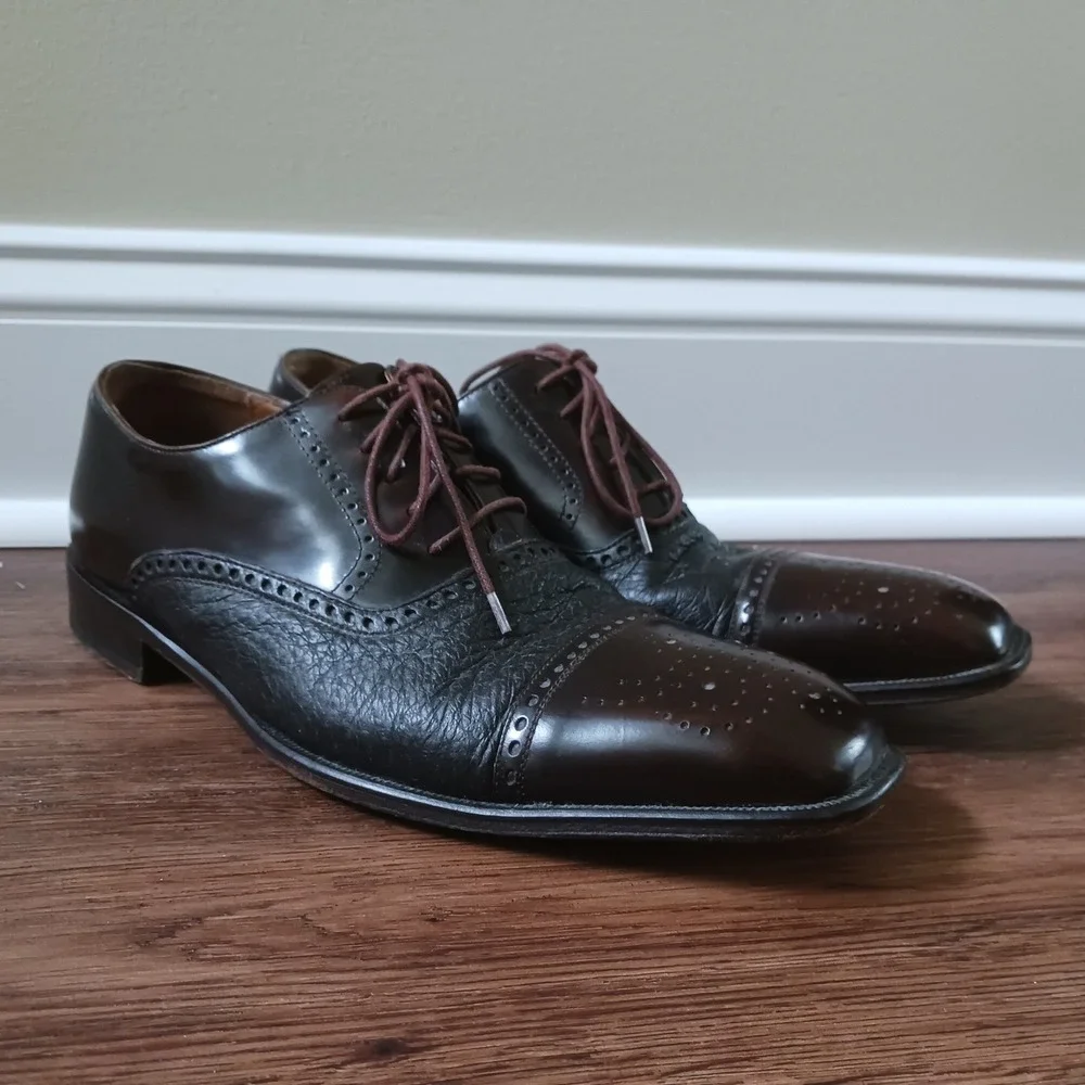 Mezlan Mens Brown Leather Brogue Oxford Dress Shoes Made in Spain 2046 - 9 M